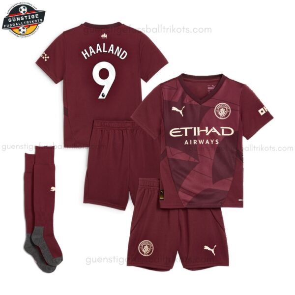 Manchester City HAALAND 9 Ausweichtrikot-Set für Kinder 2024/25