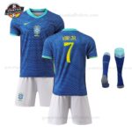 Brasilien Vini JR. 7 Auswärtstrikot-Set für Kinder 2024/25