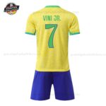 Brasilien Vini JR. 7 Heimtrikot-Set für Kinder 2024/25