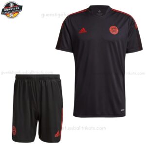Bayern München Training Schwarz Fußballtrikot Kinder Set 2024/25