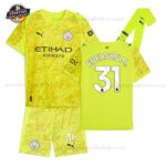 Manchester EDERSON M. 31 City Gelbes Torwarttrikot-Set für Kinder 2025/26