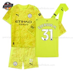 Manchester EDERSON M. 31 City Gelbes Torwarttrikot-Set für Kinder 2025/26