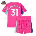 Manchester EDERSON M. 31 City Rosa Torwarttrikot-Set für Kinder 2025/26