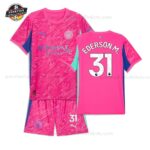 Manchester EDERSON M. 31 City Rosa Torwarttrikot-Set für Kinder 2025/26