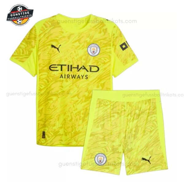 Manchester City Gelbes Torwarttrikot-Set für Kinder 2025/26