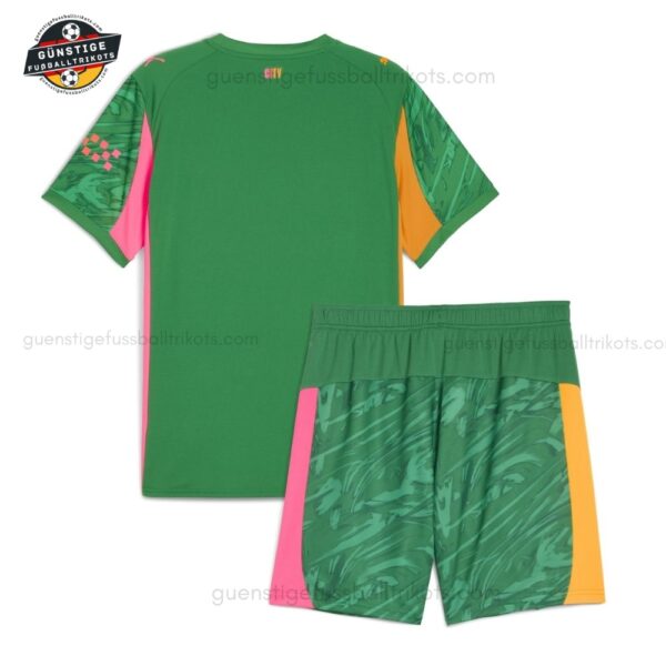 Manchester City Grünes Torwarttrikot-Set für Kinder 2025/26