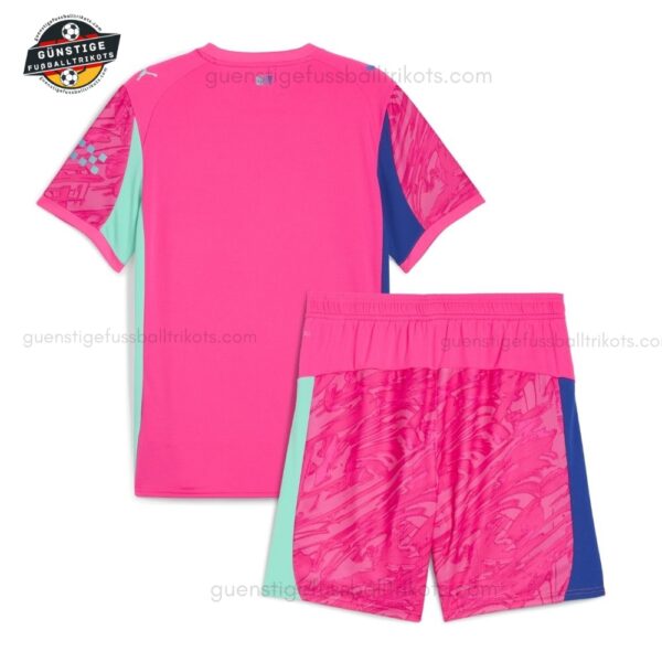 Manchester City Rosa Torwarttrikot-Set für Kinder 2025/26