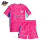 Manchester City Rosa Torwarttrikot-Set für Kinder 2025/26