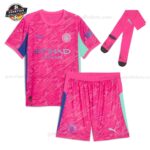 Manchester City Rosa Torwarttrikot-Set für Kinder 2025/26