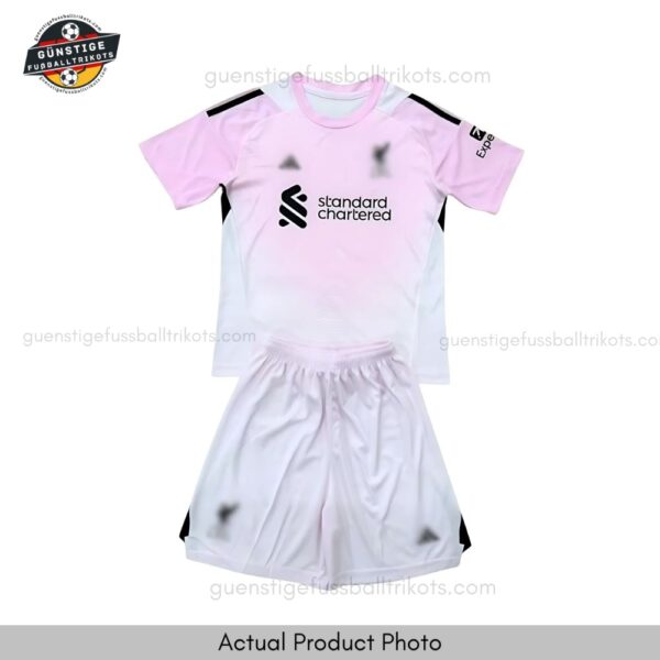 Liverpool Rosa Torwarttrikot-Set für Kinder 2025/26