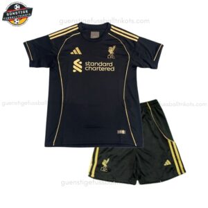 Liverpool Sonderedition Schwarzes-Set für Kinder 2025/26