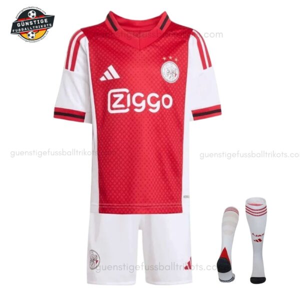 Ajax Heim Fußballtrikot Set für Kinder 2025/26
