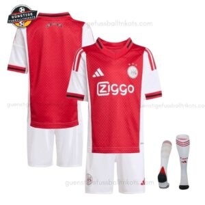 Ajax Heim Fußballtrikot Set für Kinder 2025/26