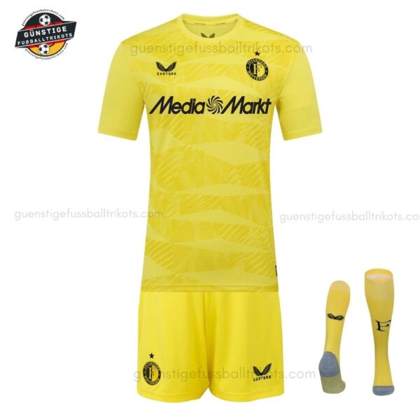 Feyenoord Heim Torwarttrikot Set für Kinder 2025/26