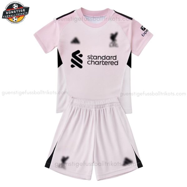 Liverpool Rosa Torwarttrikot-Set für Kinder 2025/26