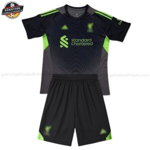 Liverpool Schwarzes Torwarttrikot-Set für Kinder 2025/26