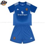 Manchester United Blaues Torwarttrikot-Set für Kinder 2025/26
