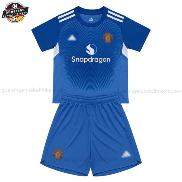 Manchester United Blaues Torwarttrikot-Set für Kinder 2025/26