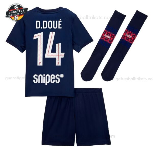 Paris Saint Germain D.DOUÉ 14 Heimtrikot-Set für Kinder 2025/26