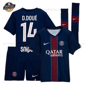 Paris Saint Germain D.DOUÉ 14 Heimtrikot-Set für Kinder 2025/26