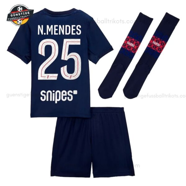 Paris Saint Germain N.MENDES 25 Heimtrikot-Set für Kinder 2025/26