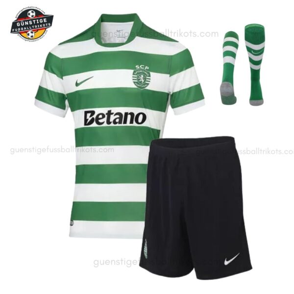 Sporting Lissabon Heim Fußballtrikot Set für Kinder 2025/26