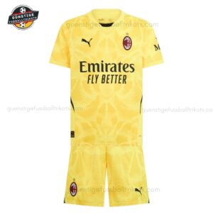 AC Milan Gelbes Torwarttrikot Kinder Set 24_25-front view