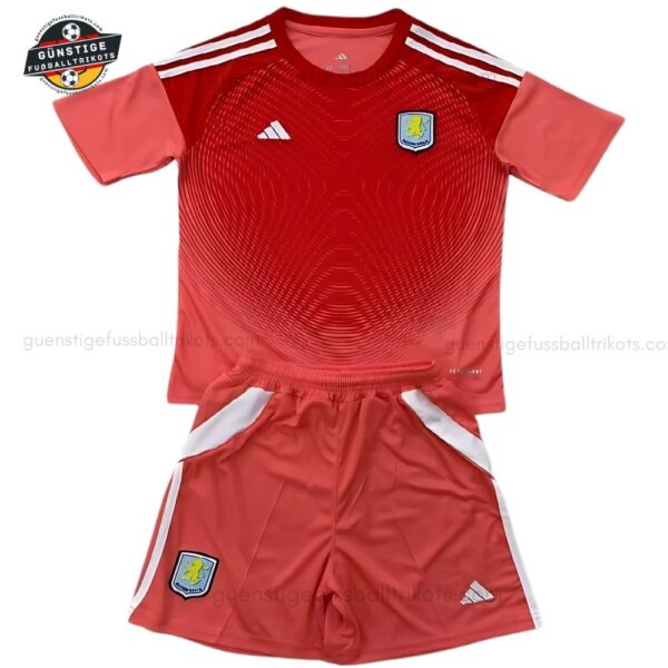 Aston Villa Rotes Torwarttrikot-Set für Kinder 2025/26