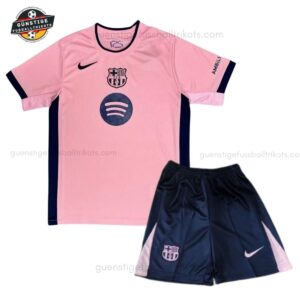 Barcelona Rosa Sonderedition Trikot Kinder Set 25_26-front view