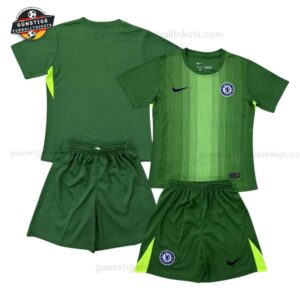 Chelsea Grüner Torwarttrikot Kinder Set 2025/26