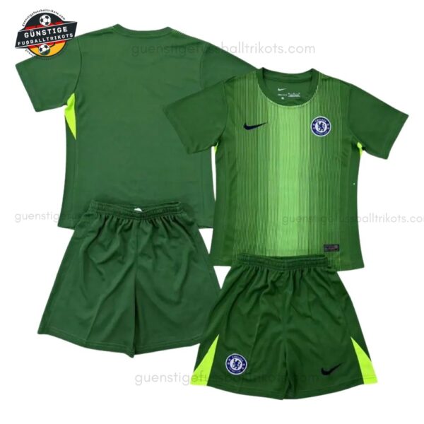 Chelsea Grüner Torwarttrikot Kinder Set 2025/26