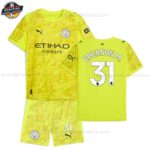 Manchester City EDERSON M. 31 Gelbes Torwarttrikot-Set für Kinder 2025/26
