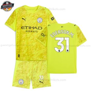 Manchester City EDERSON M. 31 Gelbes Torwarttrikot-Set für Kinder 2025/26