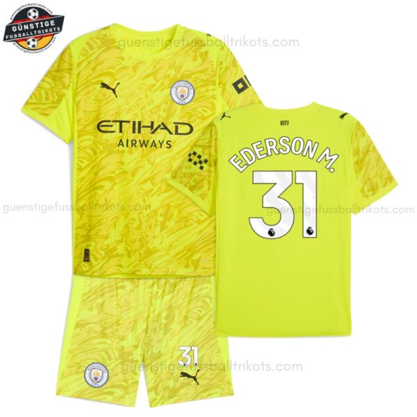 Manchester City EDERSON M. 31 Gelbes Torwarttrikot-Set für Kinder 2025/26