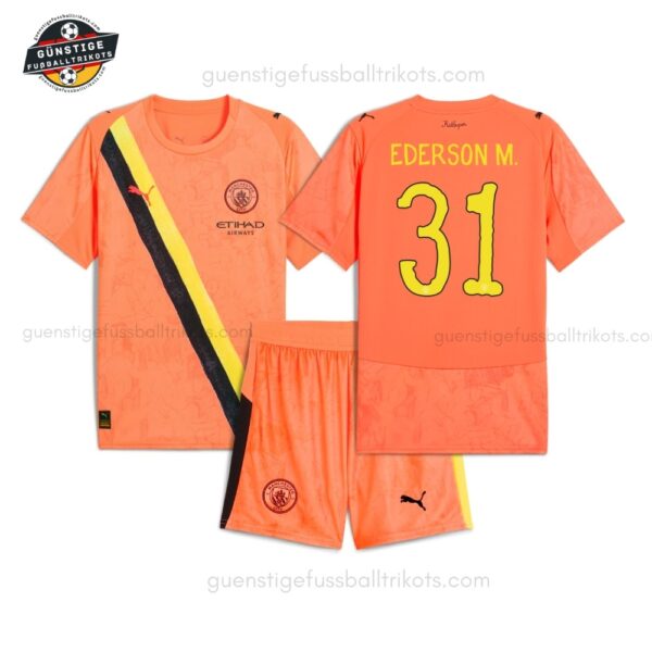 Manchester City EDERSON M. 31 Super Torwarttrikot-Set für Kinder 2025/26