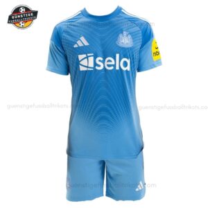 Newcastle United blaues Torwarttrikot Kinder Set 25_26-front view