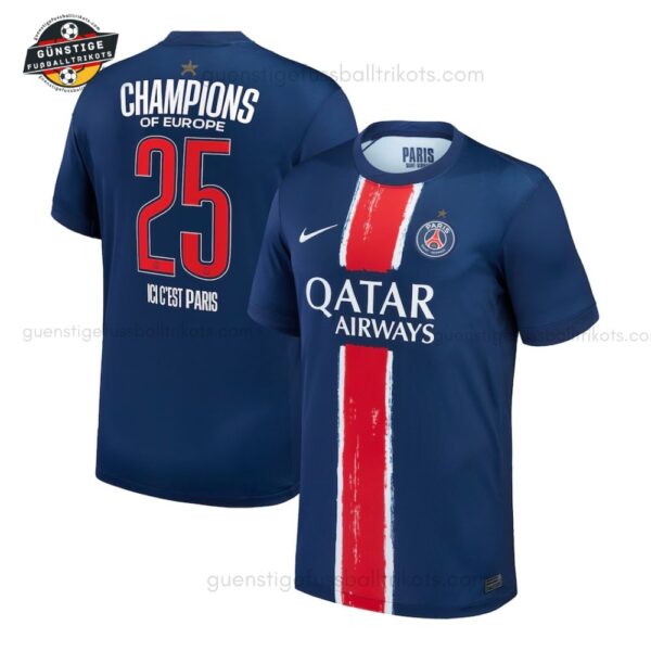 Paris Saint Germain Europe Champions Trikot mit 1 Stern für Herren 2024/25