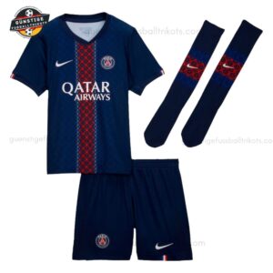 Paris Saint-Germain Heimtrikot Kinder Set 25_26-front view with socks