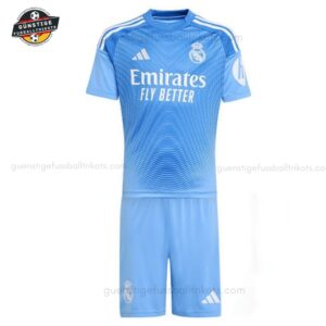 Real Madrid Blauer Torwart Kinder Set 25_26-front view