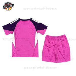 Real Madrid rosa Torwarttrikot Kinder Set 25_26-back view