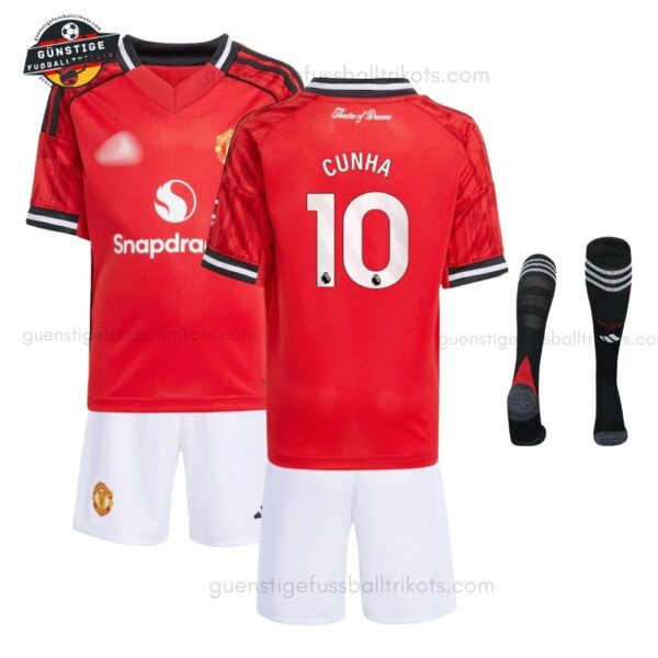 Manchester United CUNHA 10 Heimtrikot-Set für Kinder 2025/26