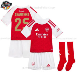 Arsenal CHAMPIONS 25 Heimtrikot-Set für Kinder 2025/26