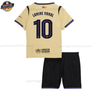 Barcelona LAMINE YAMAL 10 Auswärtstrikot Kinder Set 25/26 - Back view