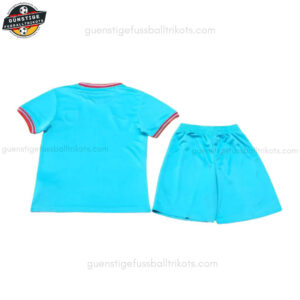 Barcelona Himmelblaue Sonderedition Fußballtrikot Kinder Set 25/26 - Back view