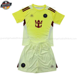 Inter Miami Gelbes Torwart Fußballtrikot Kinder Set 25/26 - Front view