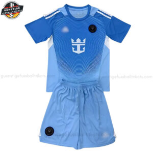 Inter Miami Blaues Torwart Fußballtrikot Kinder Set 25/26 - Front view