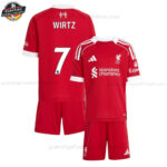 Liverpool WIRTZ 7 Heimtrikot-Set für Kinder 2025/26