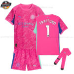 Manchester City TRAFFORD 1 Rosa Torwarttrikot-Set für Kinder 2025/26