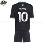 Manchester United CUNHA 10 Ausweichtrikot-Set für Kinder 2025/26