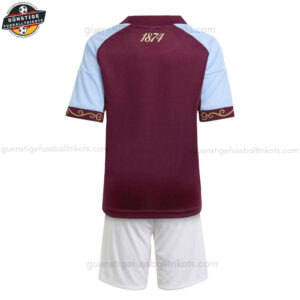 Aston Villa Heimtrikot-Set für Kinder 2025/26 - Back view